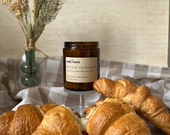 Butter Croissant Soy Wax Candle:Buttery Pastry, Warm Milk and Sweet Vanilla.