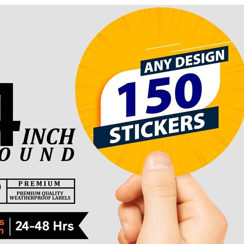 3 Inch Stickers Great Quality Round Decals. Circle Labels. 3 Etsy