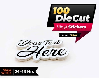 100 Die Cut vinyl Labels, Cut to Shape vinyl stickers, Durable Shaped stickers, Shape custom labels, Custom Die cut stickers,