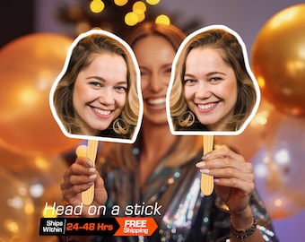 Face on a Stick or Face Fans, the Ultimate Personalized Fans & Custom Cutouts. Bachelor or Groom Decor