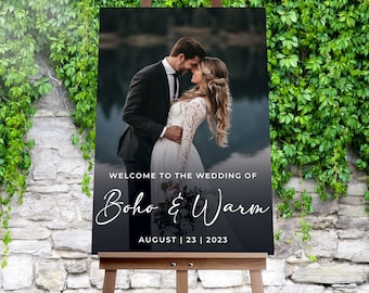 Photo Welcome Sign, Wedding Welcome Sign, Custom Acrylic Sign, Rehearsal Sign, Wedding Picture Sign, Wedding Poster, photo wedding sign