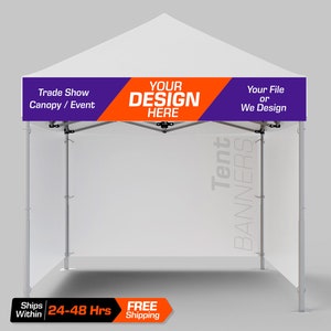 Custom Trade Show Banners, Business, and Canopy Tent Banners: 1x8 to 1x10 Sizes, Vinyl Banners