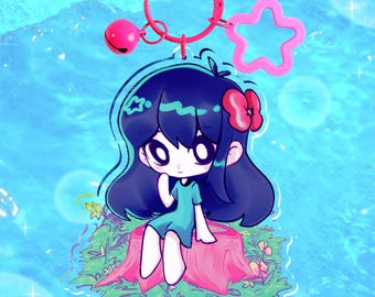 Aubrey OMORI / Acrílico de doble cara de 10 cm / Llavero de videojuego / Regalo de fan art indie / Llavero de juego indie de nicho