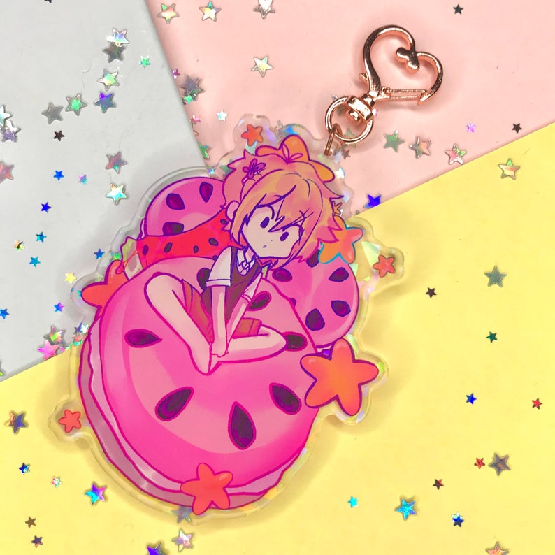 Basil's Watermelon Macarons- OMORI Dessert Pack-(Double Sided 4' Holographic Charm) 