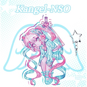 PREORDER- Needy Streamer Overload Kangel-Charm 4&quot; Double Sided Clear Acrylic Charm-