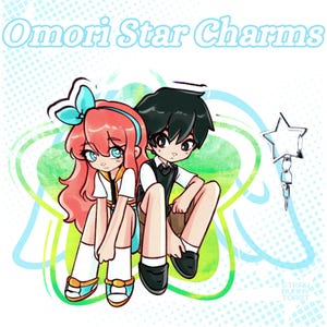 Star Charm- Aubrey and Sunny Double Sided OMORI Acrylic Charm 4&quot;