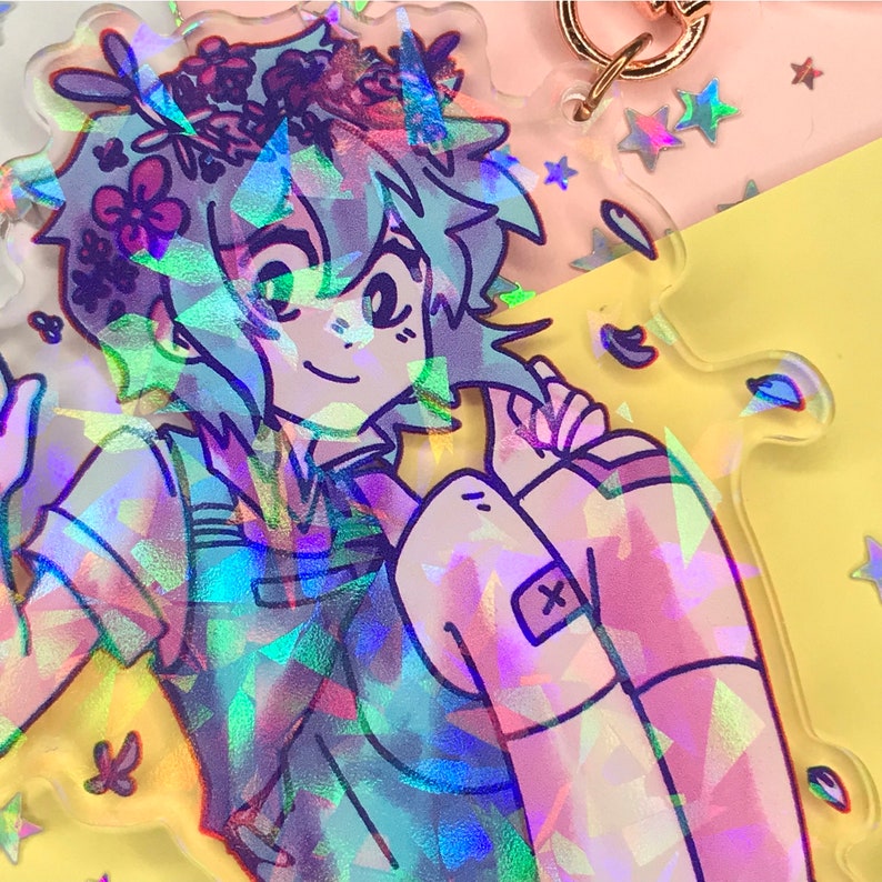 Basil Charm- OMORI-(Double Sided 4' Holographic Charm) 