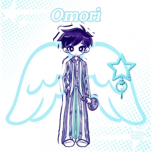 PREORDER- Hero-OMORI -Charm 4&quot; Double Sided Clear Acrylic Charm-