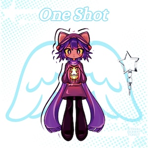 PREORDER- Niko One Shot -Charm 4&quot; Double Sided Clear Acrylic Charm-