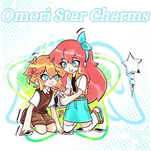 Star Charm- Basil and Aubrey Double Sided OMORI Acrylic Charm 4&quot;