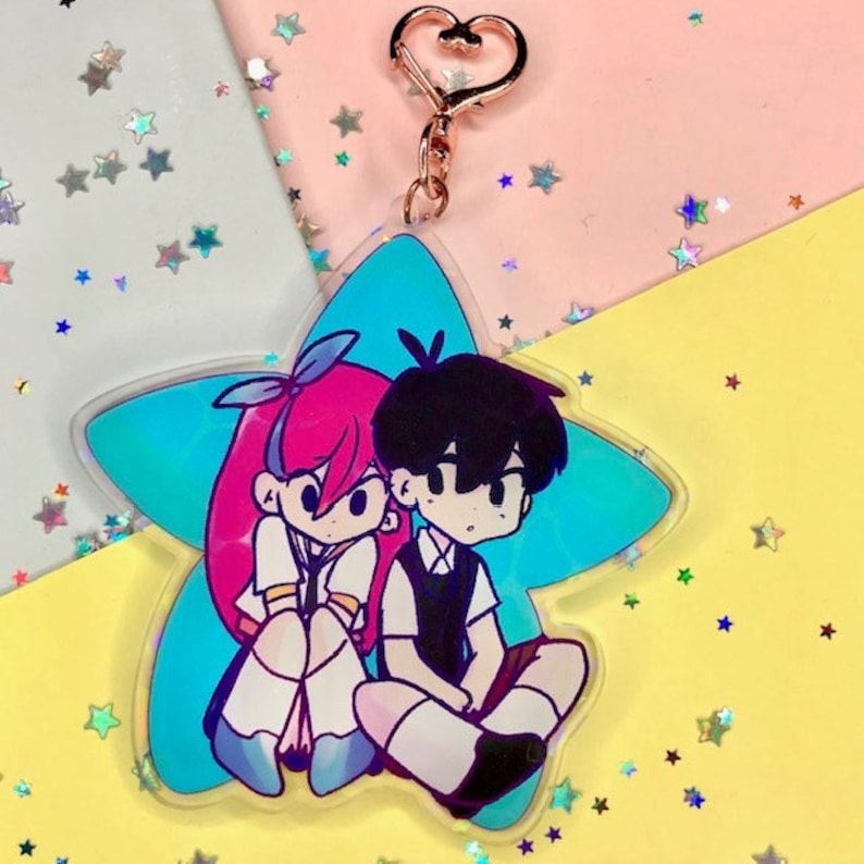 Omori/Sunny and Aubrey OMORI Friendship Set-(Double Sided 4' Holographic Charm) 