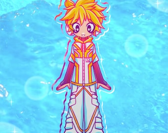 Vocaloid Kagamine Len / Acrílico de doble cara de 10 cm / Llavero de videojuego / Regalo de fan art indie / Llavero de juego indie de nicho