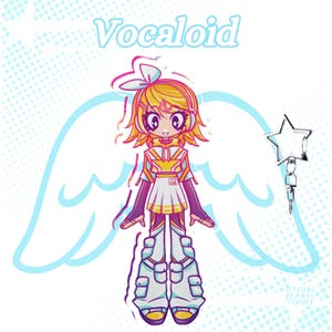 PREORDER- Vocaloid- Kagamine Rin -Charm 4&quot; Double Sided Clear Acrylic Charm-
