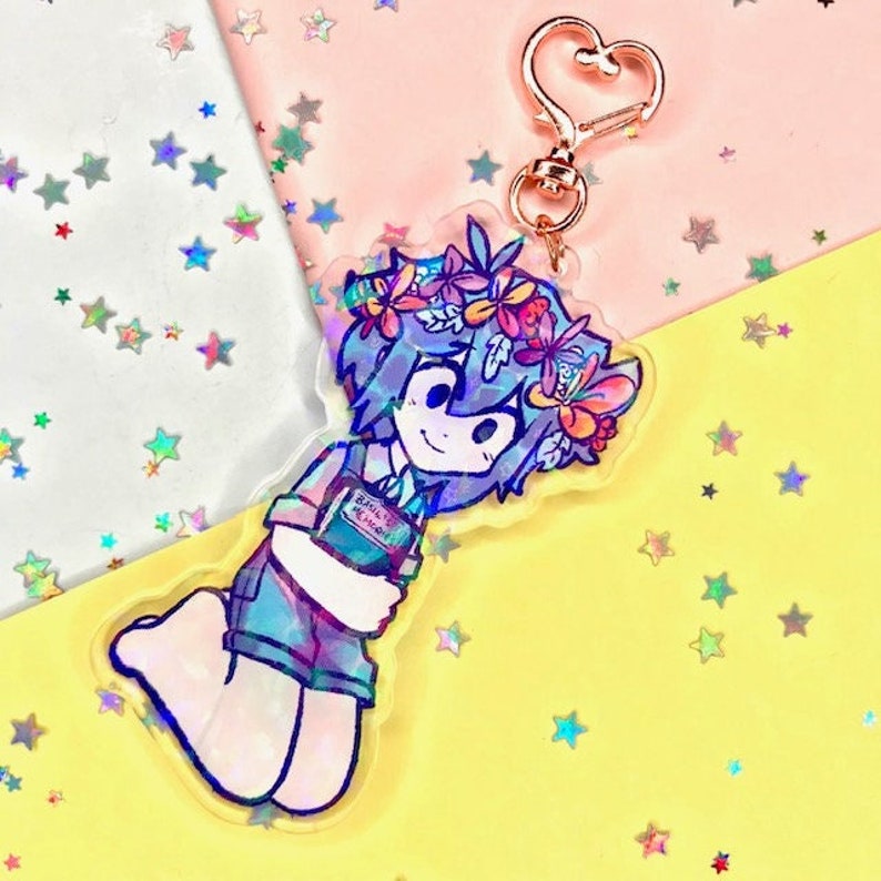 Basil's Memories OMORI-(Double Sided 4' Holographic Charm) 