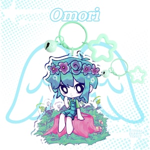 PRÉ-VENDA - Chibi Basil-OMORI - Charm 4&quot; Charm de acrílico transparente dupla face -