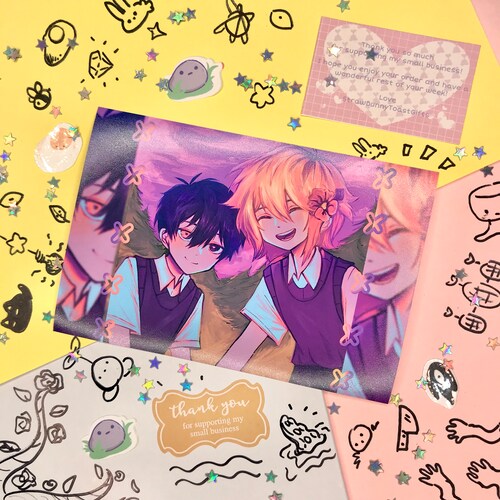 Basil and Omori Release Energy Duo OMORI 4x6 Print matte Etsy