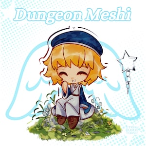 PRÉ-VENDA - Chibi Falin-Dungeon Meshi - Charm 4&quot; Pingente de acrílico transparente dupla face -