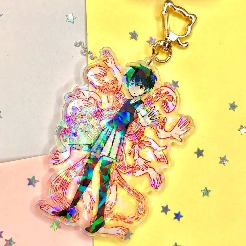 Red Hands Omori Charm- OMORI-(Double Sided 4' Holographic Charm) 