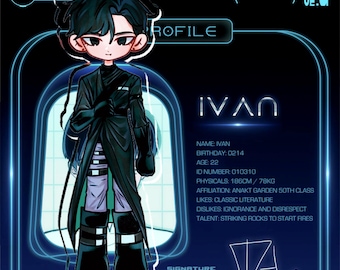 Alien Stage Ivan | 10 cm dubbelzijdig acryl | Videogame bedeltje | Indie fanart cadeau | Niche indie game bedeltje | Dun