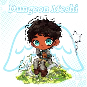 PRÉ-VENDA - Chibi Kabru-Dungeon Meshi - Pingente de acrílico transparente de 4&quot; com dupla face -