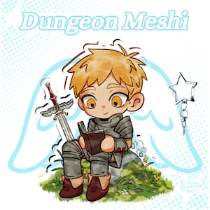 PRÉ-VENDA - Chibi Laios-Dungeon Meshi - Pingente de acrílico transparente de 4&quot; com dupla face -