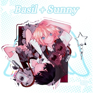 PREORDER- Basil and Sunny -Charm 4&quot; Double Sided Clear Acrylic Charm-OMORI
