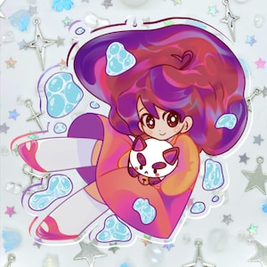 Biene und Puppycat Holographischer Acryl Anhänger - Faul im Weltraum (4 ") Videospiel Geschenk