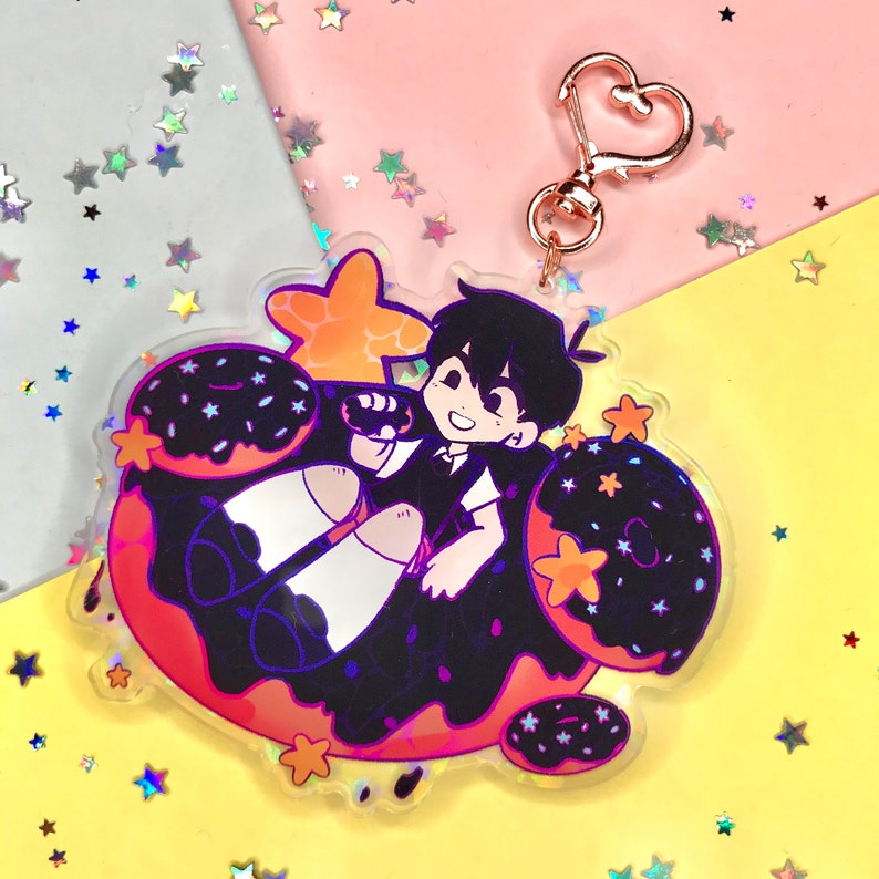 Omori/Sunny's Doughnuts- OMORI Dessert Pack-(Double Sided 4' Holographic Charm) 
