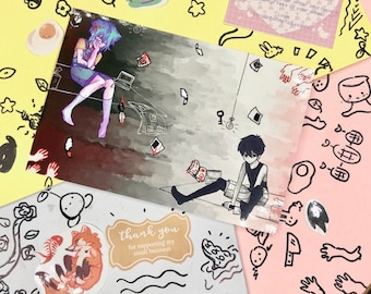 Omori and Basil Blackspace and Whitespace Print-(OMORI)  4x6 Print (Glossy)