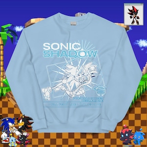 Sonic the Hedgehog and Shadow Sweatshirt Hoodie FanArt Gift for Teens Gamer Aesthetic Inspired Clothes Retro Game Style Gift for Couples