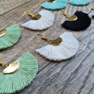 Small semicircle fan earrings gold handmade / Handmade semicircle earrings