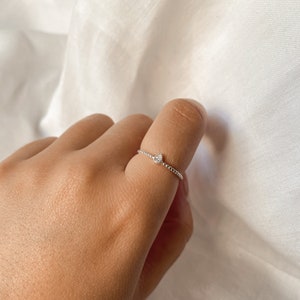 Tear Drop Cubic Zirconia Solitaire 925 Sterling Silver stackable ring | Sterling Silver 925 | Fine Ring | Handmade | Delicate