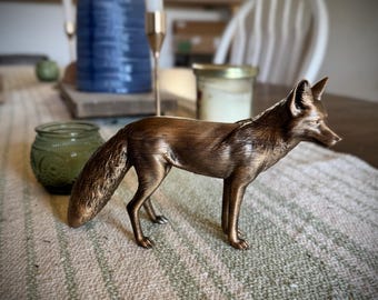 Red fox rustic 3D printed statue