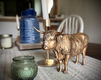 Rustic highland cow 3D printed statue