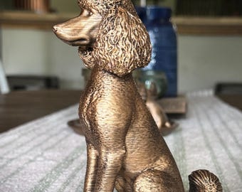 Elegant Metallic Poodle 3D printed Statue