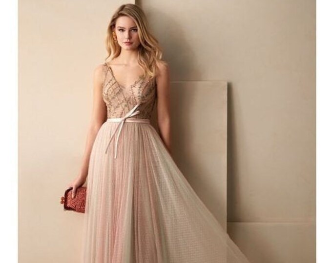 hand embroidered Dress Women Summer Solid Pastel pink silk Infinity wedding Bridesmaids dress Infinity Wrap Dress