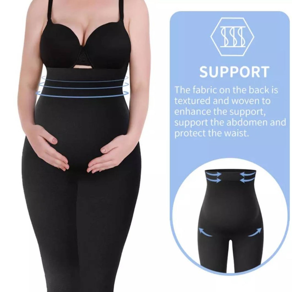 Women Maternity Leggings, Shapewear High Waist Belly Support, Seamless