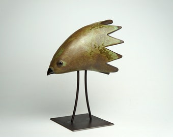 Ceramic bird sculpture, exclusive handmade gift, minimalist animal figurine, unique home décor