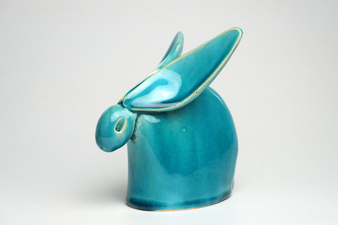 Ceramic Hare Sculpture Unique Spring Rabbit Handmade Gift Etsy