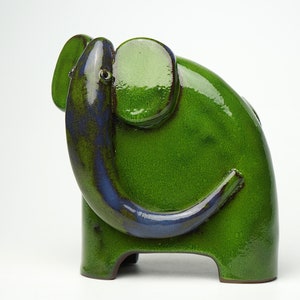 Ceramic elephant sculpture, unique handmade gift, minimalist animal figurine image 3