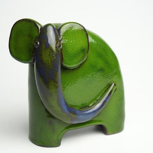 Ceramic elephant sculpture, unique handmade gift, minimalist animal figurine image 8