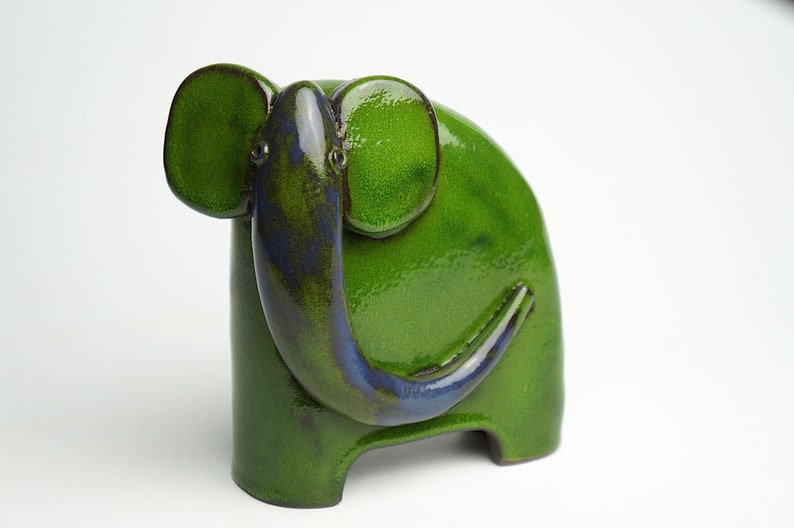Ceramic elephant sculpture, unique handmade gift, minimalist animal figurine image 8