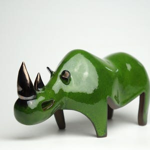 Ceramic figurine, ceramic sculpture, rhino, animal statue, minimalist art, handmade ceramics, unique gift, home decor, ceramic art, pottery
