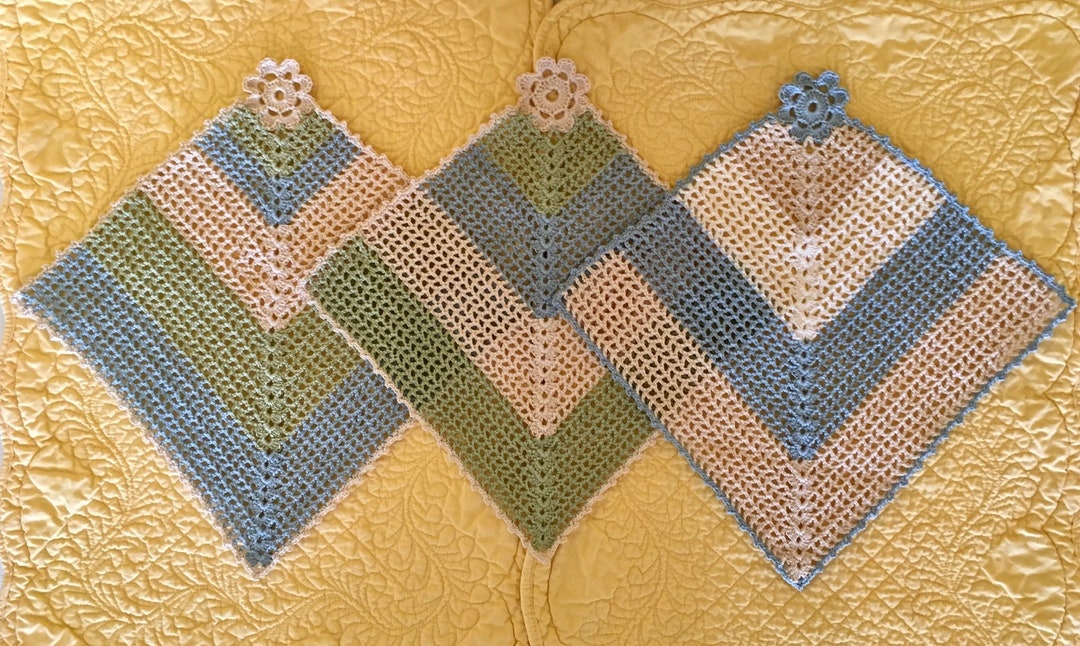 Hand Crocheted Dishcloth Mercerized Cotton Dishcloth Vintage Etsy