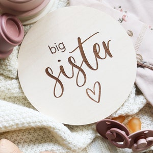 Baby announcement -- wooden sign &quot;big sister&quot; & &quot;big brother&quot;