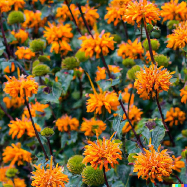 20 Klip Dagga Seeds | Lions Ear (Leonotis Nepetifolia), Orange Flower, Garden Herb