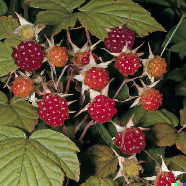 50+ Thimbleberry Seeds (Rubus parviflorus) Flowering Raspberry Sweet Berry Fruit