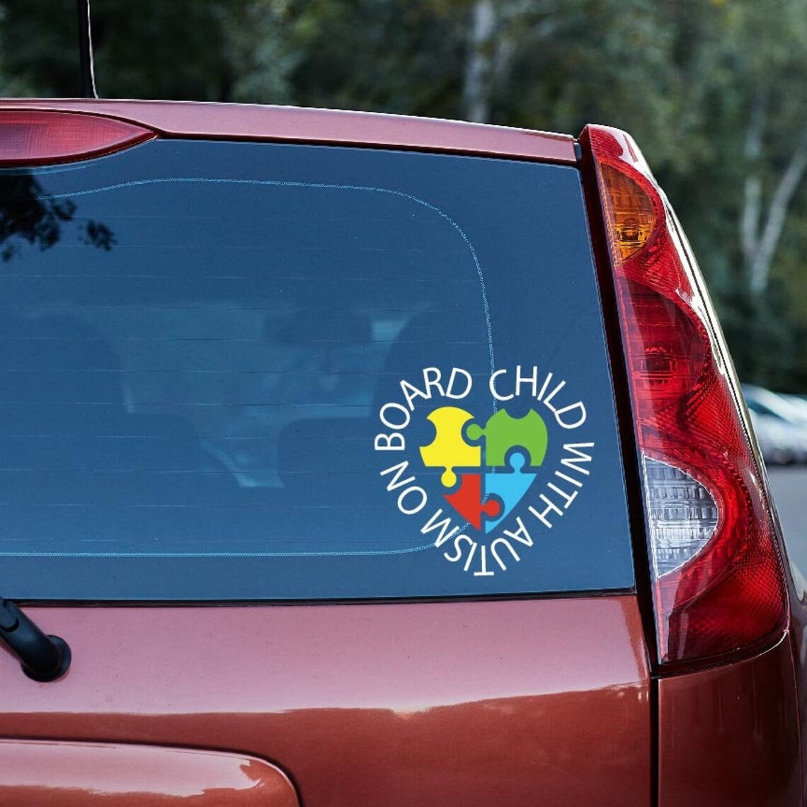 Autocollant Voiture Enfant Autisme - Sticker Alerte Sécurité Pour Vitre Auto
