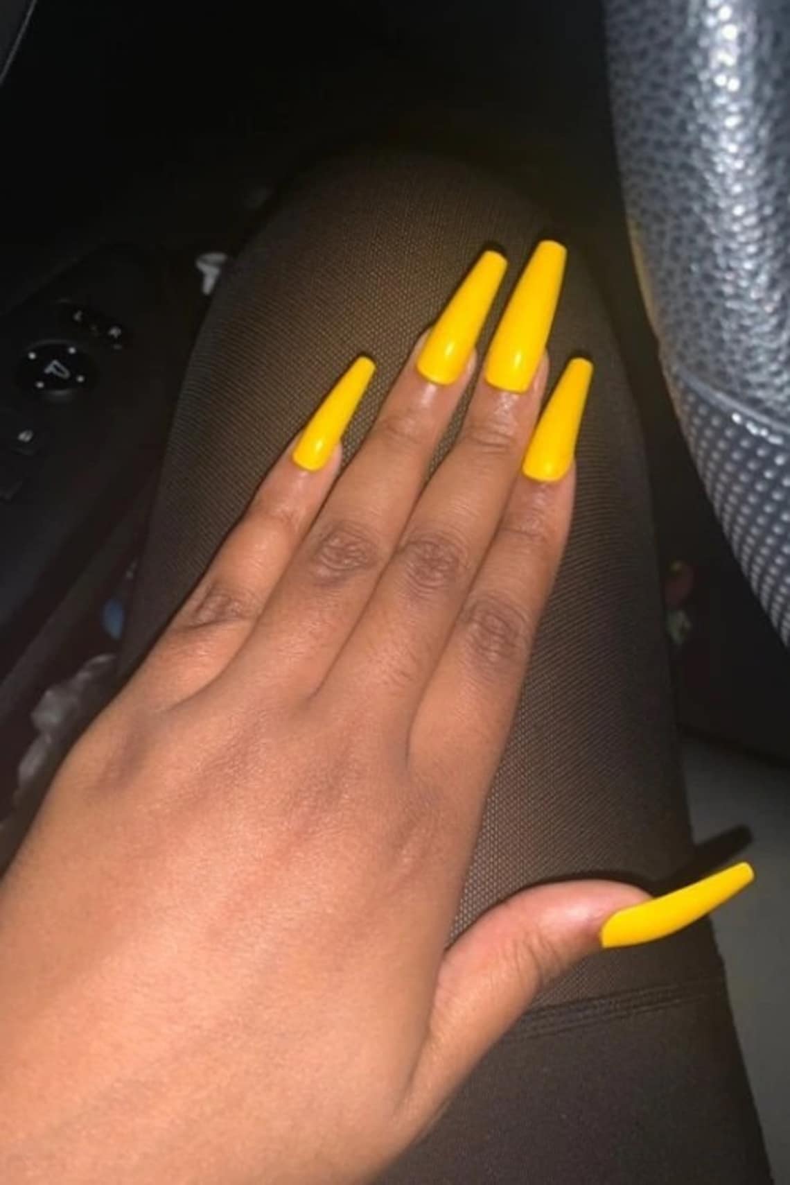 Bright Yellow Press On Nails | Etsy