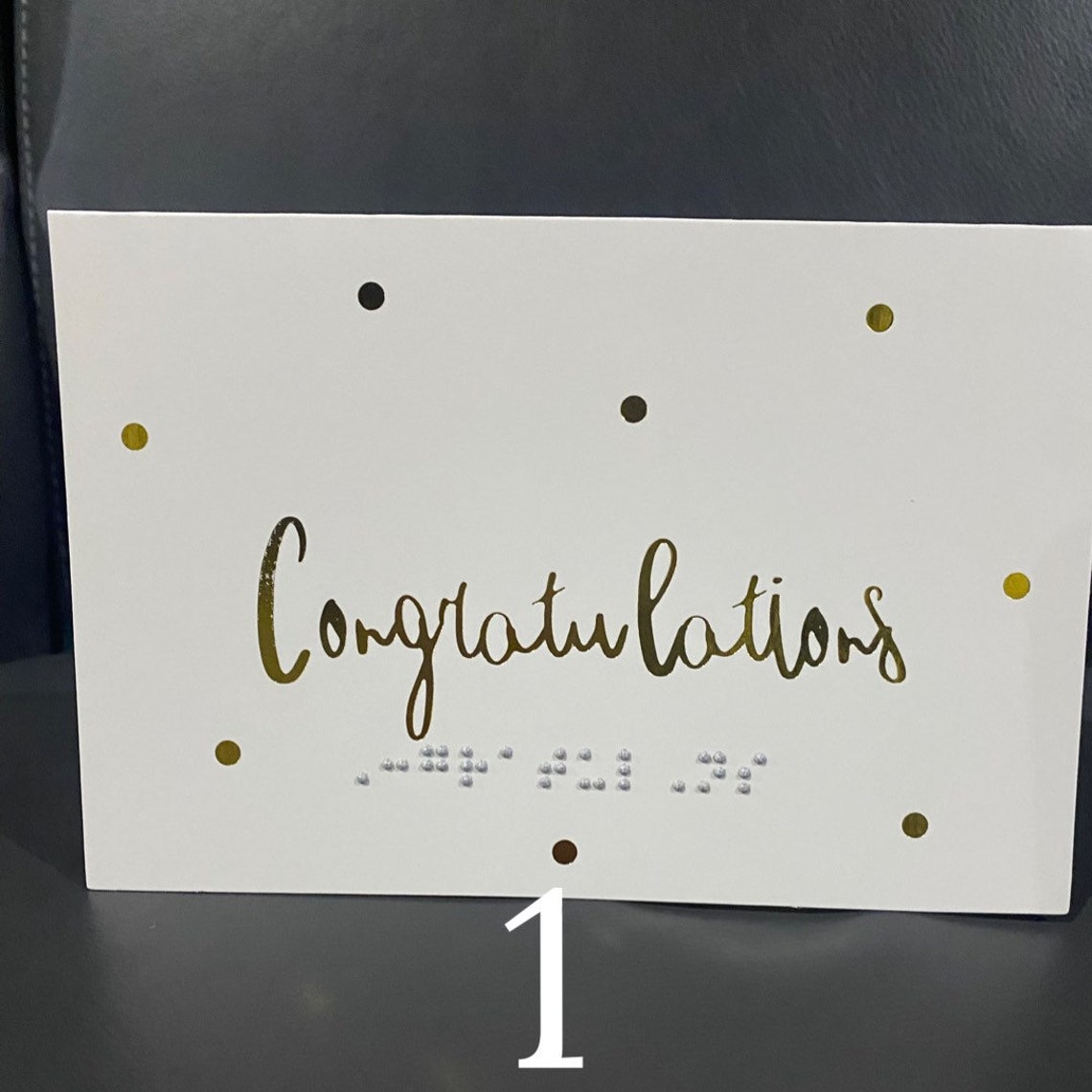 Congratulation Custom Greeting Braille Greeting Card Raised Letter